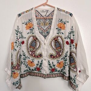 Zara multicolored Embroidered top